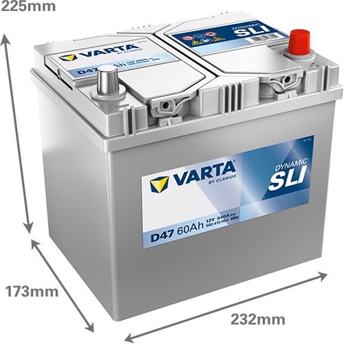 Varta D47 Car Battery Type 005L (560410054)